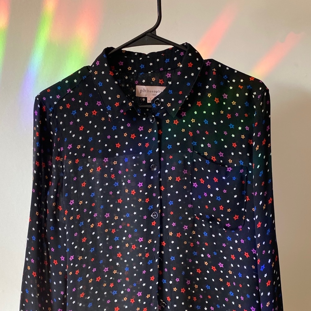 Starry Sheer Button Up - Picture 3 of 4